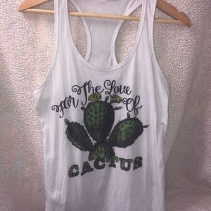 A razorback tank top with jewels and cactuses